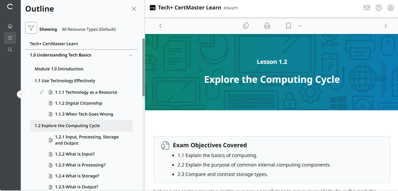 Best Price CertMaster Learn Tech+ (V6) - FC0-U71 (2 Months)