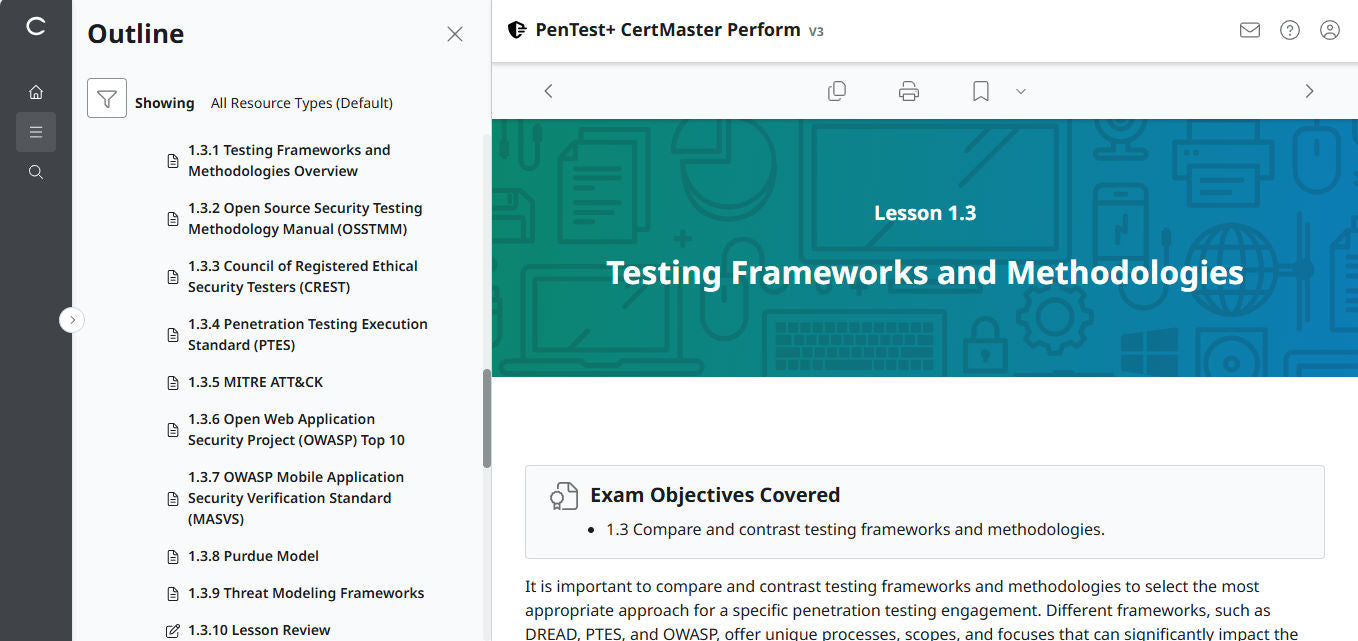 CompTIA PenTest+ CertMaster Perform PT0-003 (V3) (3 Month Access