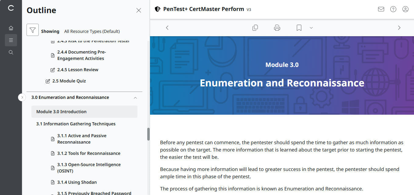 CompTIA PenTest+ CertMaster Perform PT0-003 (V3) (3 Month Access