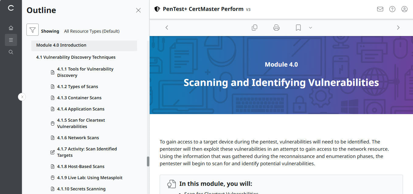 CompTIA PenTest+ CertMaster Perform PT0-003 (V3) (3 Month Access