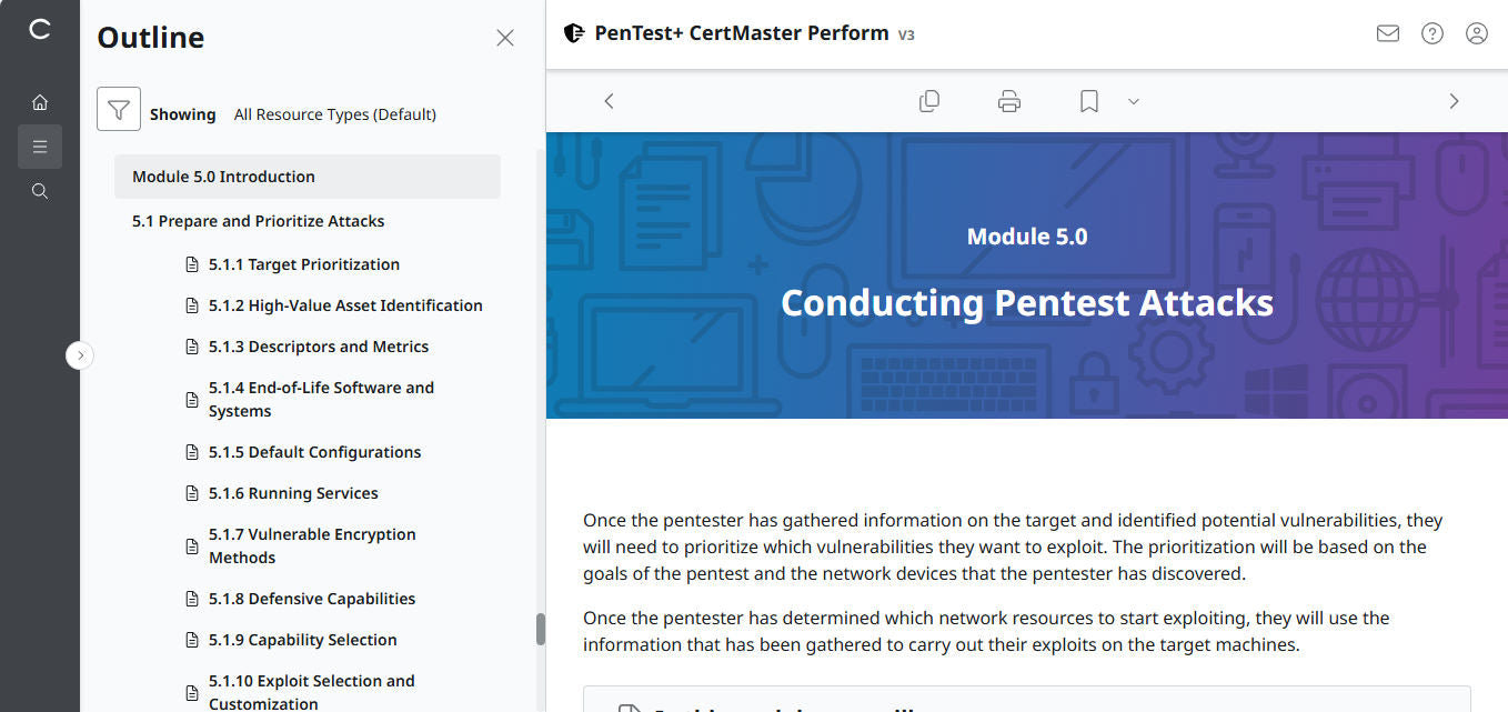 CompTIA PenTest+ CertMaster Perform PT0-003 (V3) (3 Month Access