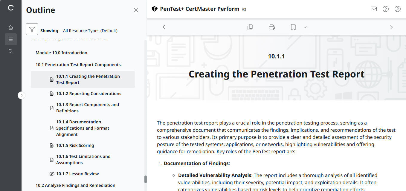 CompTIA PenTest+ CertMaster Perform PT0-003 (V3) (3 Month Access