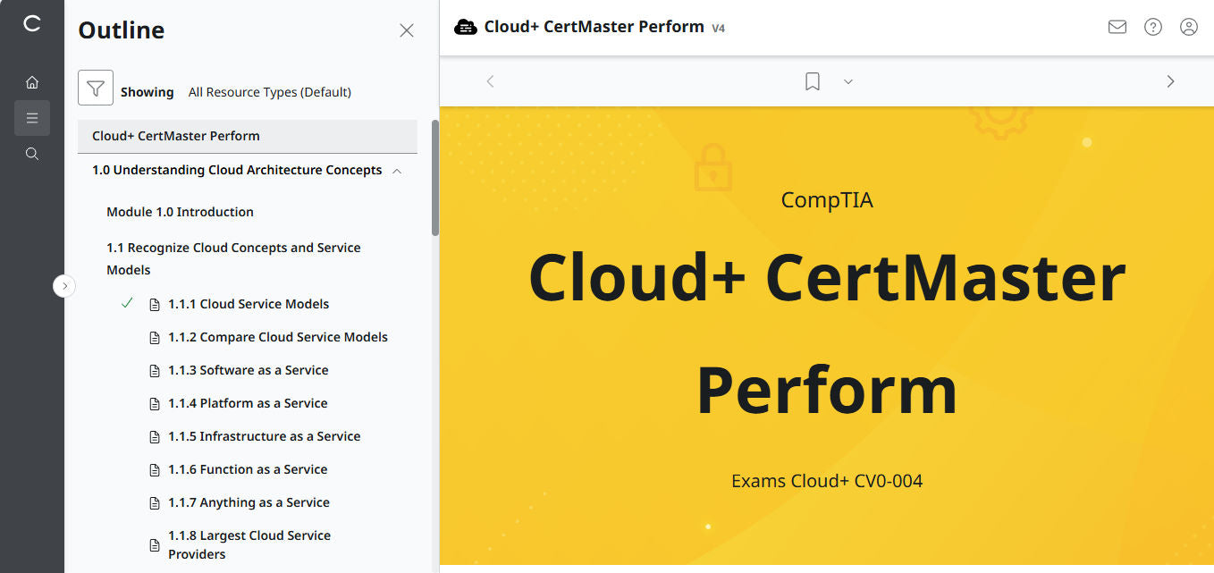 CompTIA Cloud+ CertMaster Perform (CV0-004) (3 Months Access)