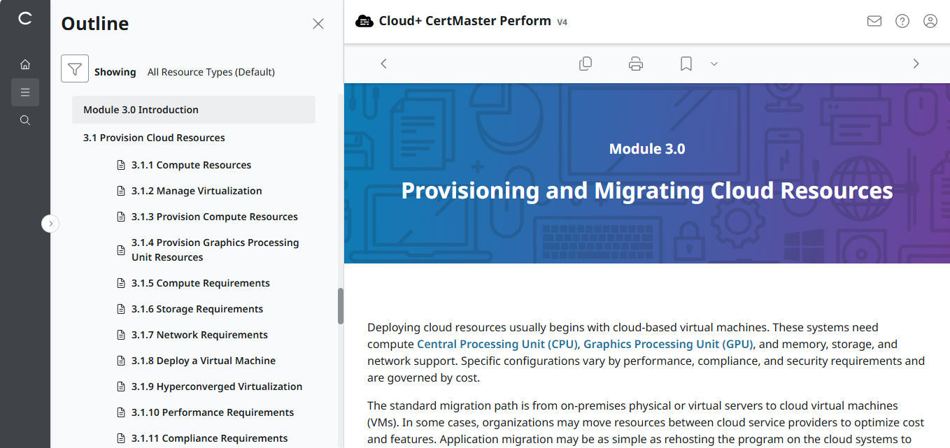 CompTIA Cloud+ CertMaster Perform (CV0-004) (3 Months Access)
