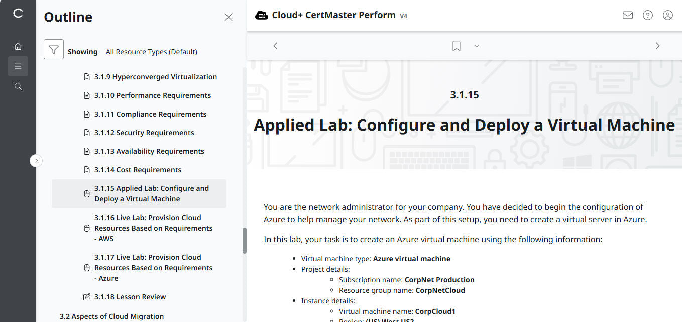 CompTIA Cloud+ CertMaster Perform (CV0-004) (3 Months Access)