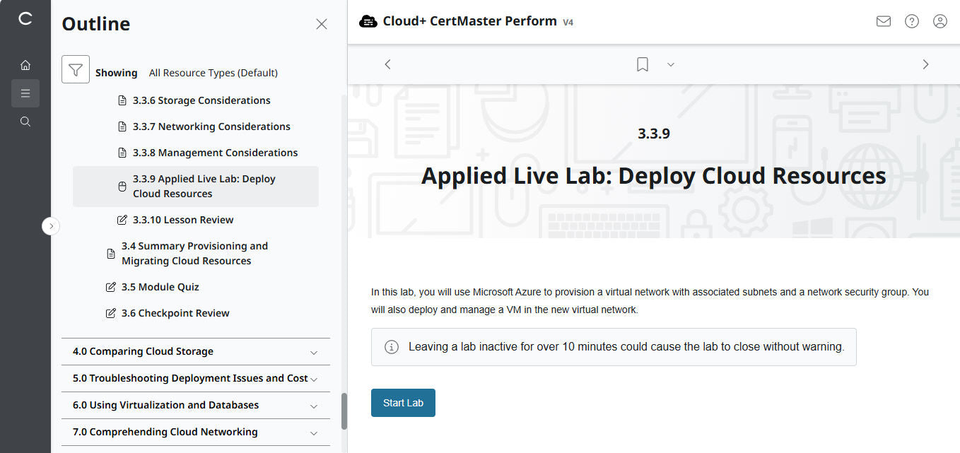 CompTIA Cloud+ CertMaster Perform (CV0-004) (3 Months Access)