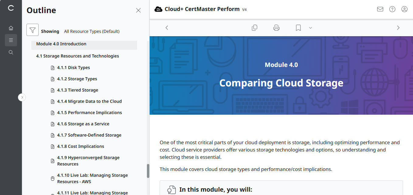 CompTIA Cloud+ CertMaster Perform (CV0-004) (3 Months Access)