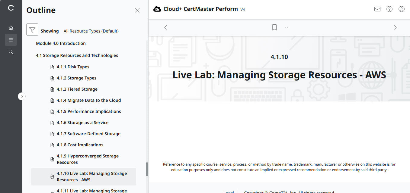 CompTIA Cloud+ CertMaster Perform (CV0-004) (3 Months Access)