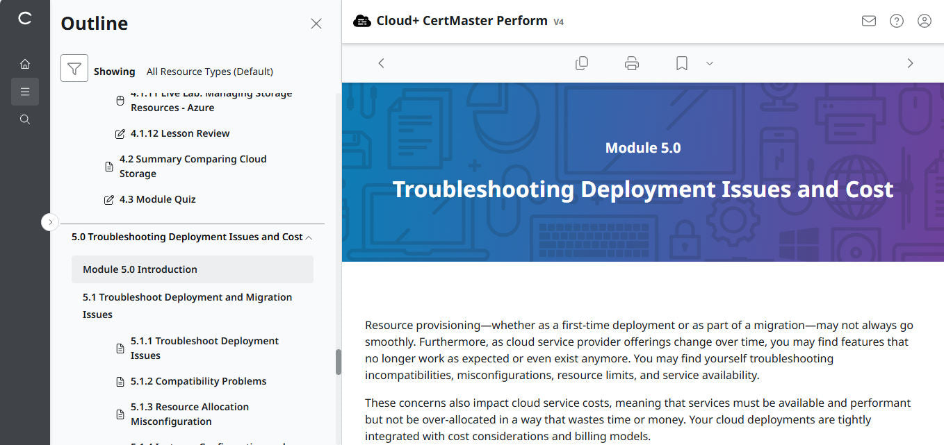 CompTIA Cloud+ CertMaster Perform (CV0-004) (3 Months Access)