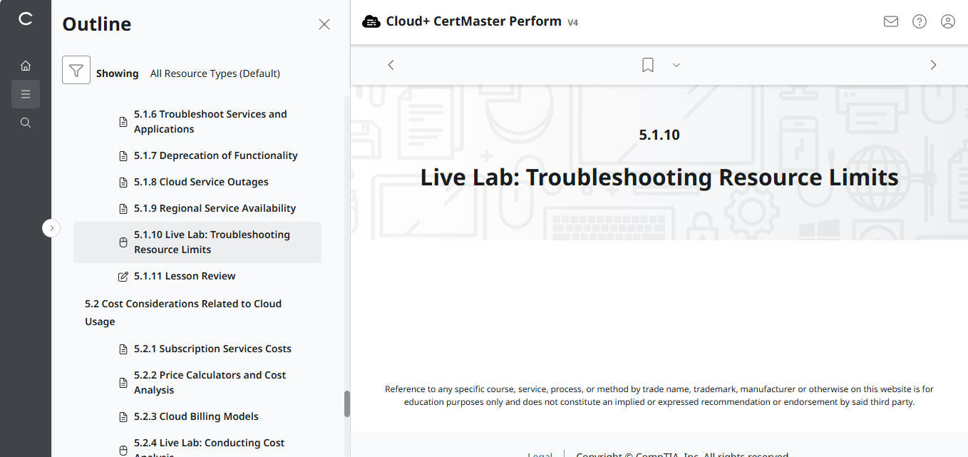 CompTIA Cloud+ CertMaster Perform (CV0-004) (3 Months Access)