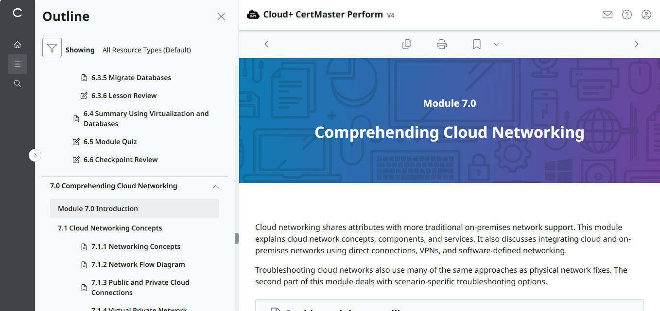 CompTIA Cloud+ CertMaster Perform (CV0-004) (3 Months Access)