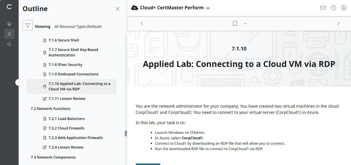 CompTIA Cloud+ CertMaster Perform (CV0-004) (3 Months Access)