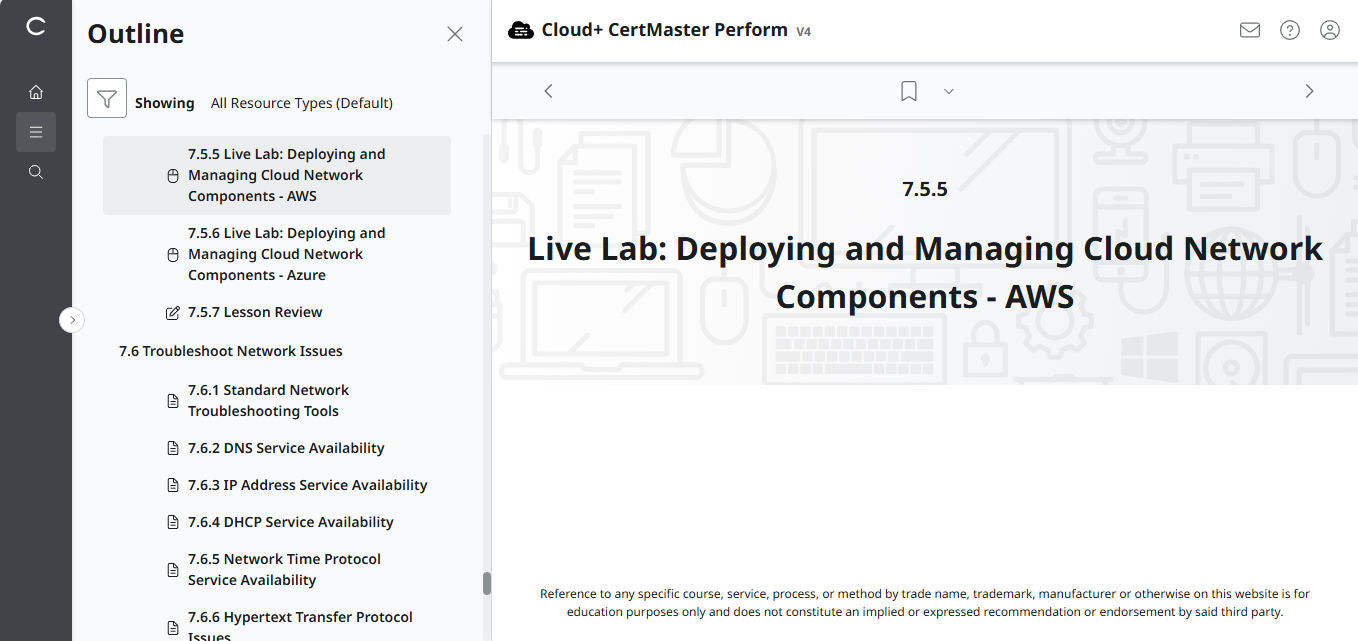 CompTIA Cloud+ CertMaster Perform (CV0-004) (3 Months Access)