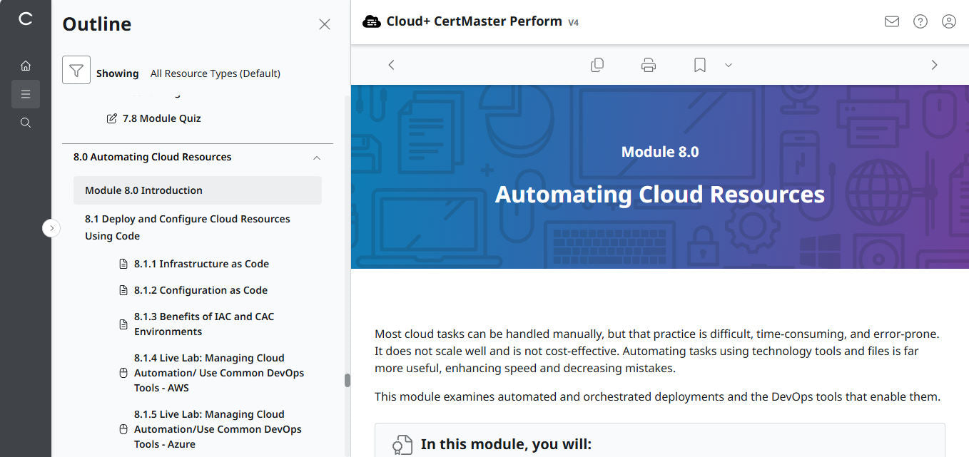 CompTIA Cloud+ CertMaster Perform (CV0-004) (3 Months Access)