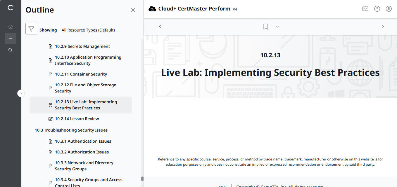CompTIA Cloud+ CertMaster Perform (CV0-004) (3 Months Access)