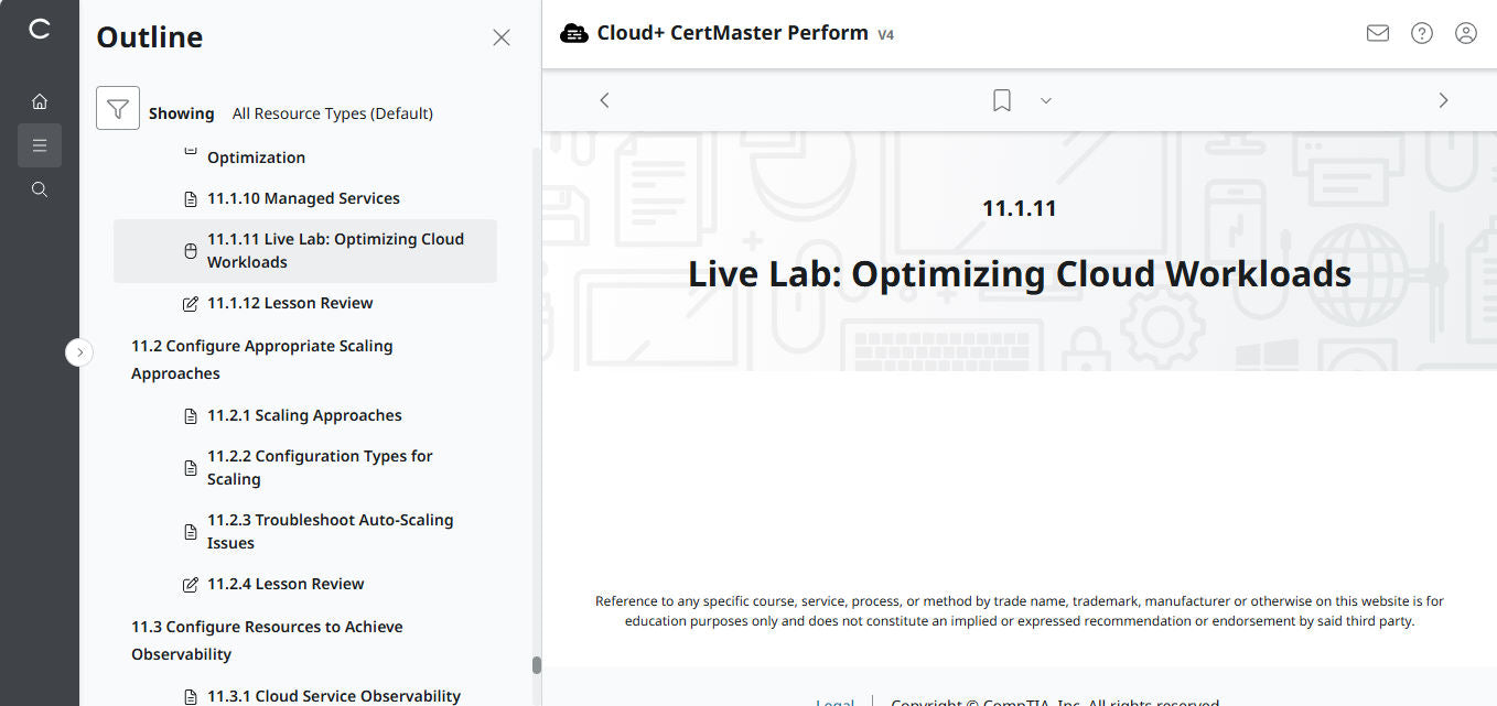 CompTIA Cloud+ CertMaster Perform (CV0-004) (3 Months Access)