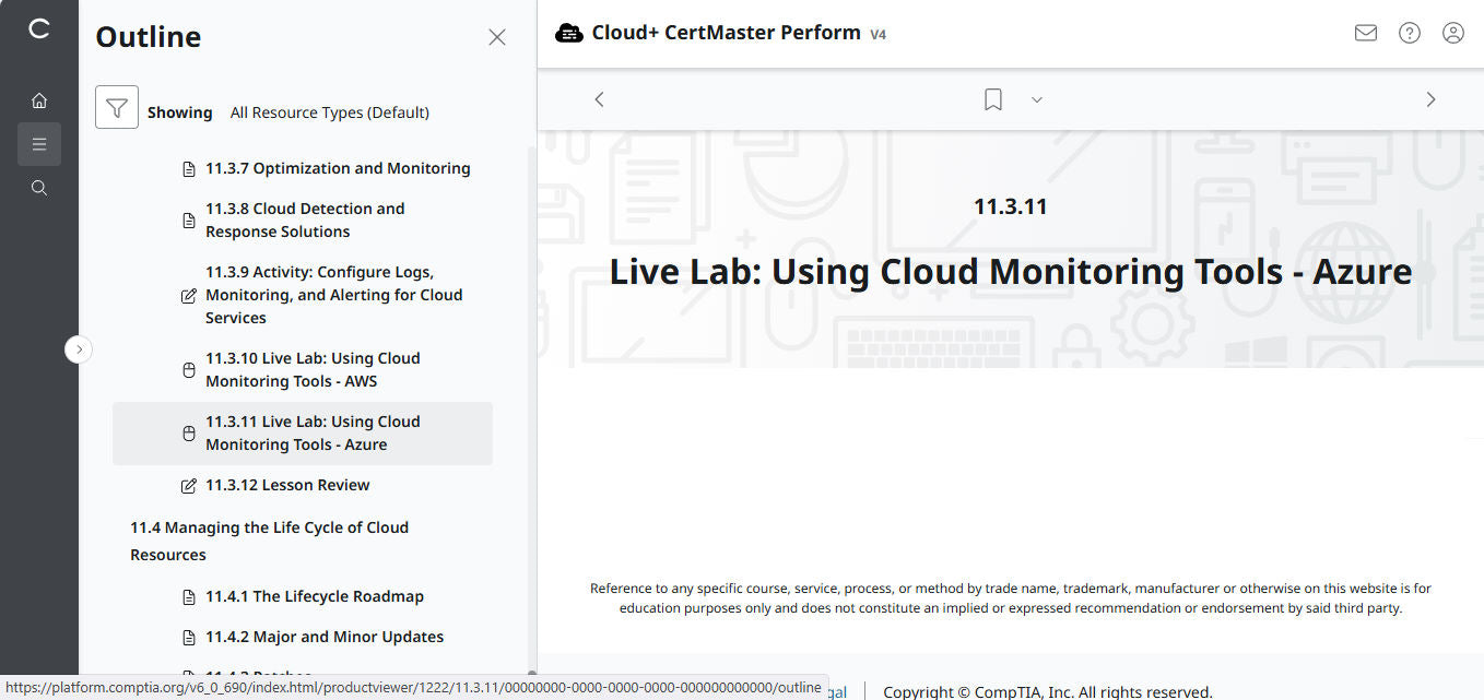 CompTIA Cloud+ CertMaster Perform (CV0-004) (3 Months Access)