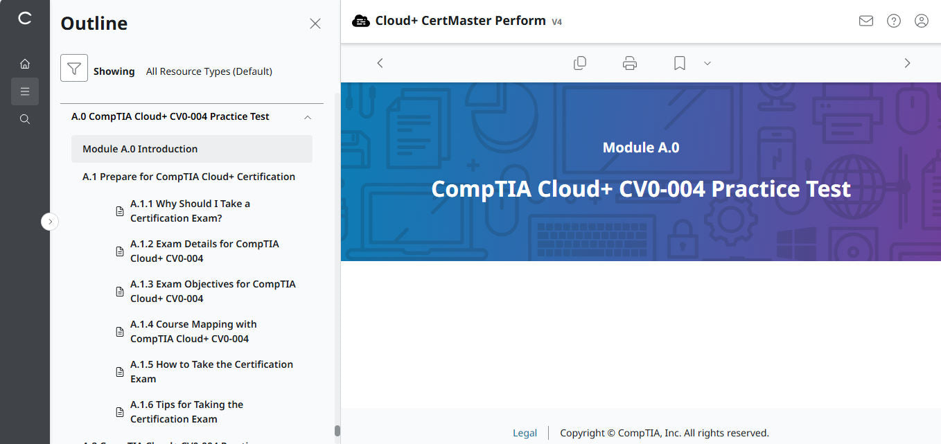 CompTIA Cloud+ CertMaster Perform (CV0-004) (3 Months Access)