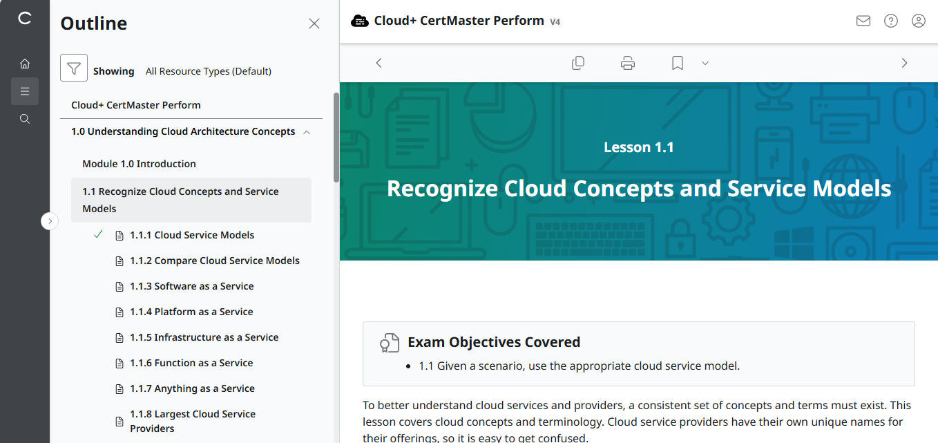 CompTIA Cloud+ CertMaster Perform (CV0-004) (3 Months Access)